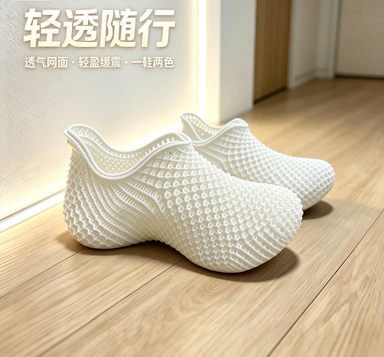 3d打印鞋夏季舒适透气镂空网面防滑软底轻便运动休闲鞋